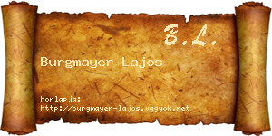 Burgmayer Lajos névjegykártya